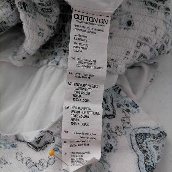 Cotton On Womens White Tie V-Neck Flared Floral Rompers & Jumpsuit Size L - Picture 6 of 7